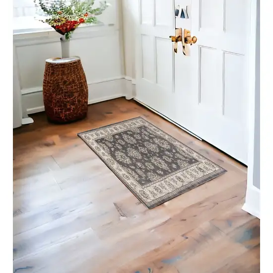 Grey Or Ivory Polypropylene Area Rug Photo 1