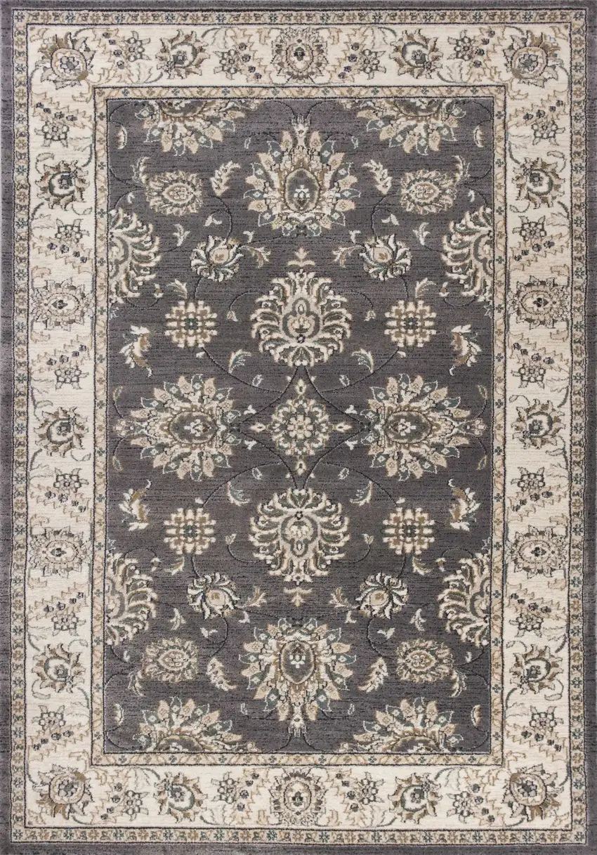 Grey Or Ivory Polypropylene Area Rug Photo 7