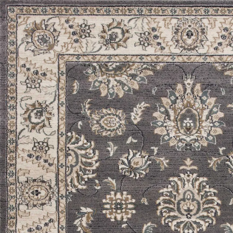 Grey or Ivory Polypropylene Area Rug Photo 3