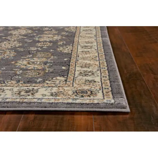 Grey or Ivory Polypropylene Area Rug Photo 5