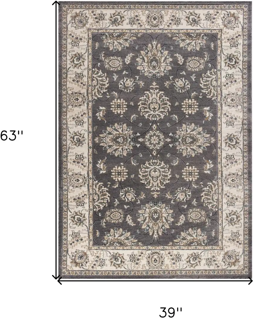 Grey Or Ivory Polypropylene Area Rug Photo 9