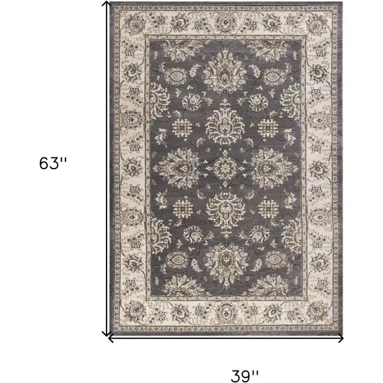 Grey Or Ivory Polypropylene Area Rug Photo 9