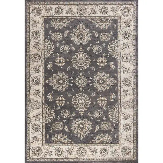 Grey or Ivory Polypropylene Area Rug Photo 1