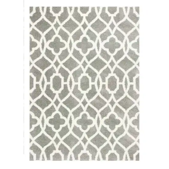 Grey Or Ivory Vintage Pattern Area Rug Photo 1