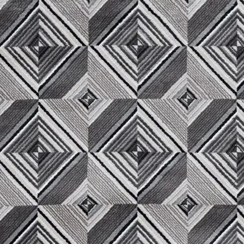 Grey Or Mocha Geometric Tiles Rug Photo 4