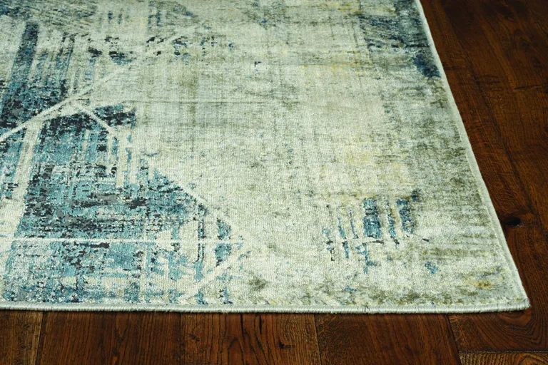 Greyor Blue Polyester or  Viscose Rug Photo 4