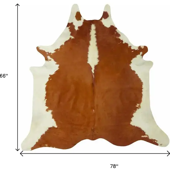 Brown And White Cowhide Handmade Area Rug Photo 2