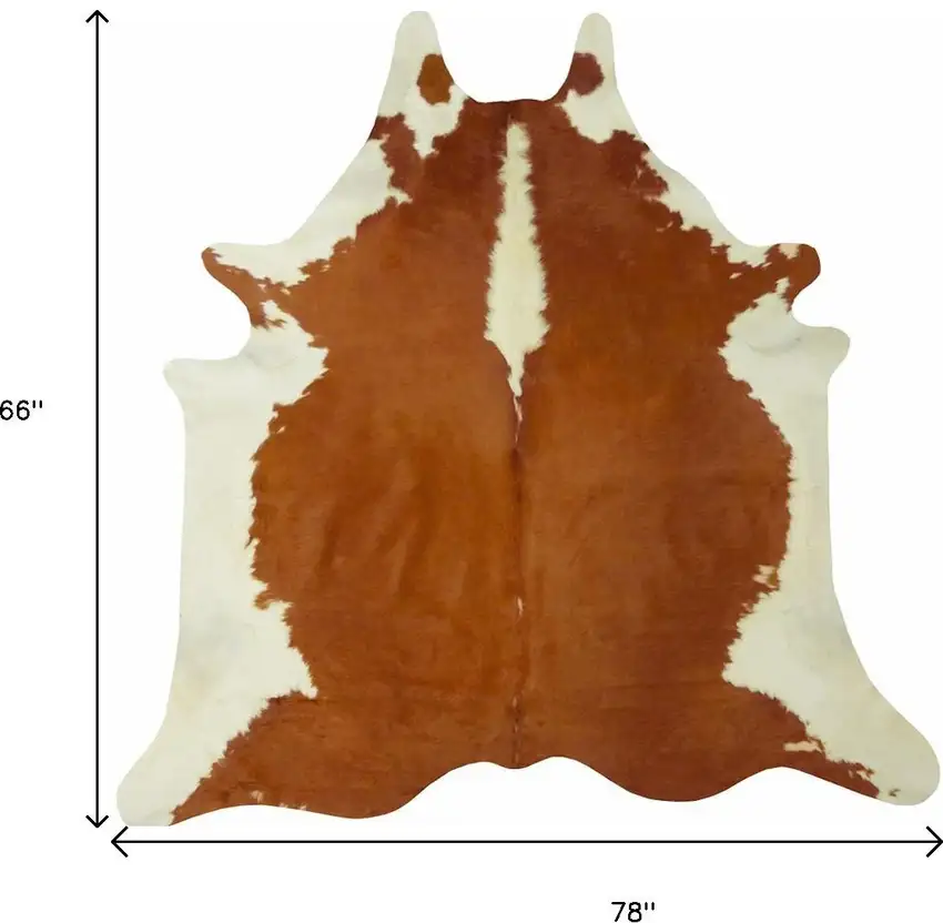 Brown And White Cowhide Handmade Area Rug Photo 2