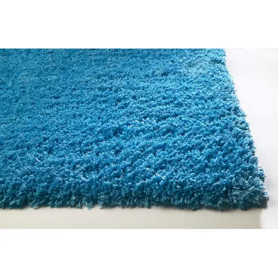 Blue Shag Hand Woven Area Rug Photo 5