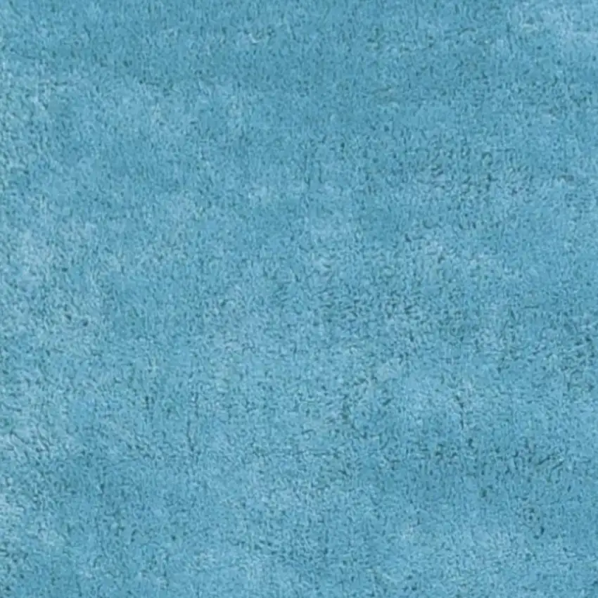 8' Highlighter Blue Indoor Shag Runner Rug Photo 3