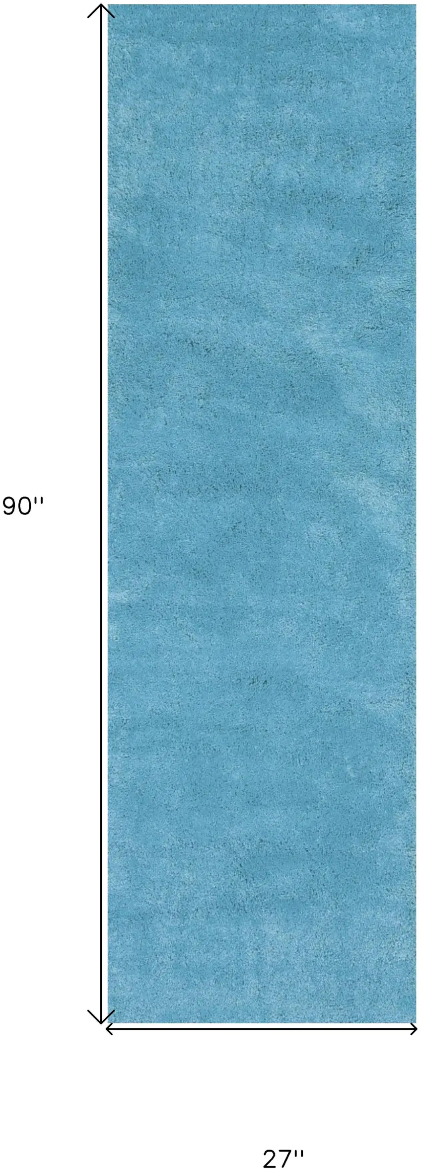 8' Highlighter Blue Indoor Shag Runner Rug Photo 4