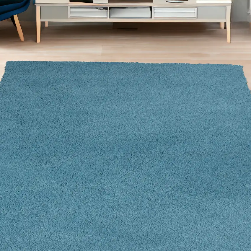 Highlighter Blue Plain Indoor Area Rug Photo 1
