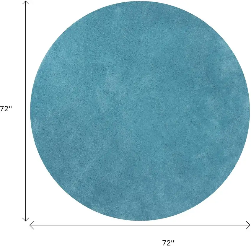 6' Blue Hand Woven Round Rug Photo 3