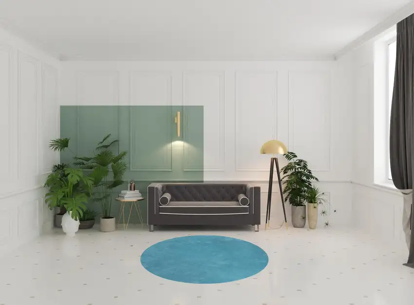 Highlighter Blue Round Indoor Shag Rug Photo 6
