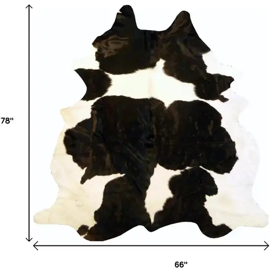 Brown And White Cowhide Handmade Area Rug Photo 2