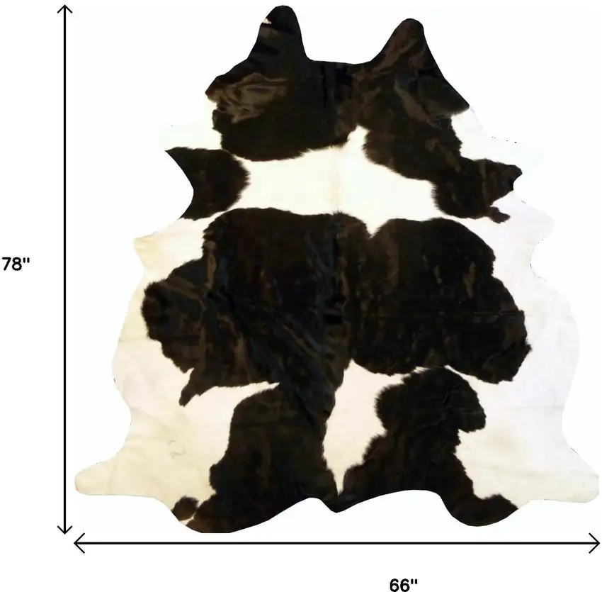 Brown And White Cowhide Handmade Area Rug Photo 2