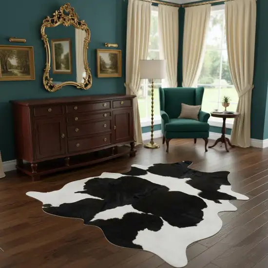 Brown And White Cowhide Handmade Area Rug Photo 1