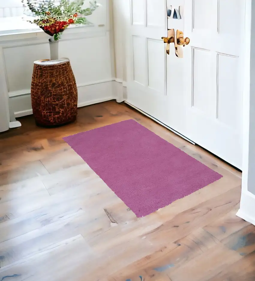 2'X4' Hot Pink Indoor Shag Rug Photo 1
