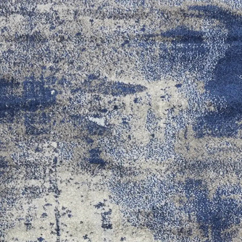 Ice Blue Abstract Brushstrokes Area Rug Photo 5