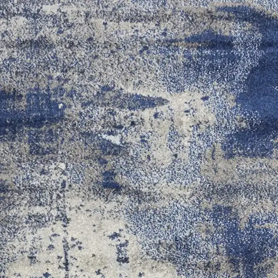 Ice Blue Abstract Brushstrokes Area Rug Photo 5
