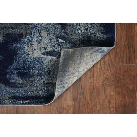Ice Blue Abstract Brushstrokes Area Rug Photo 5