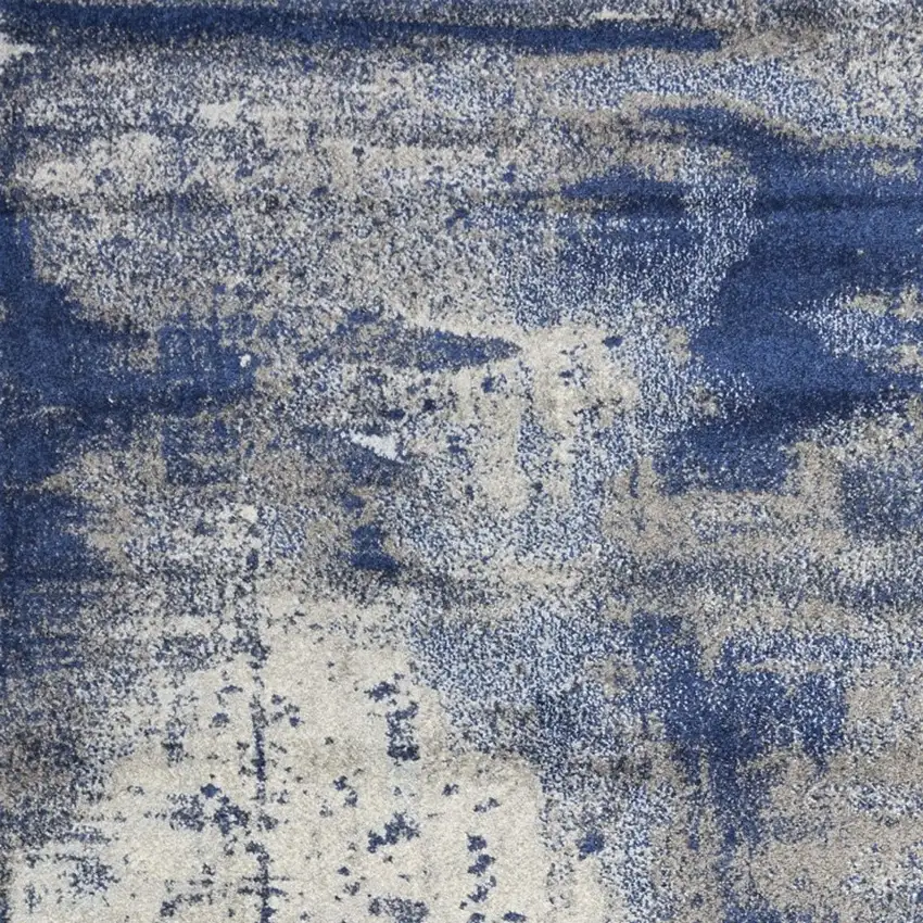 Ice Blue Abstract Brushstrokes Area Rug Photo 6