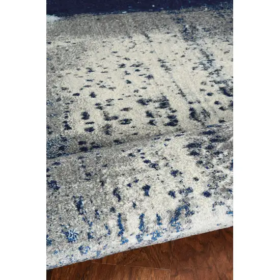 Ice Blue Abstract Brushstrokes Area Rug Photo 2