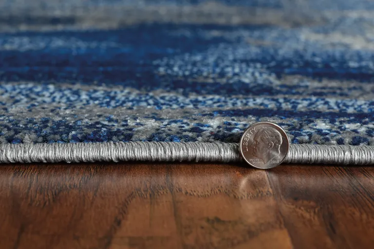 Ice Blue Abstract Brushstrokes Area Rug Photo 3