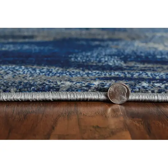 Ice Blue Abstract Brushstrokes Area Rug Photo 3