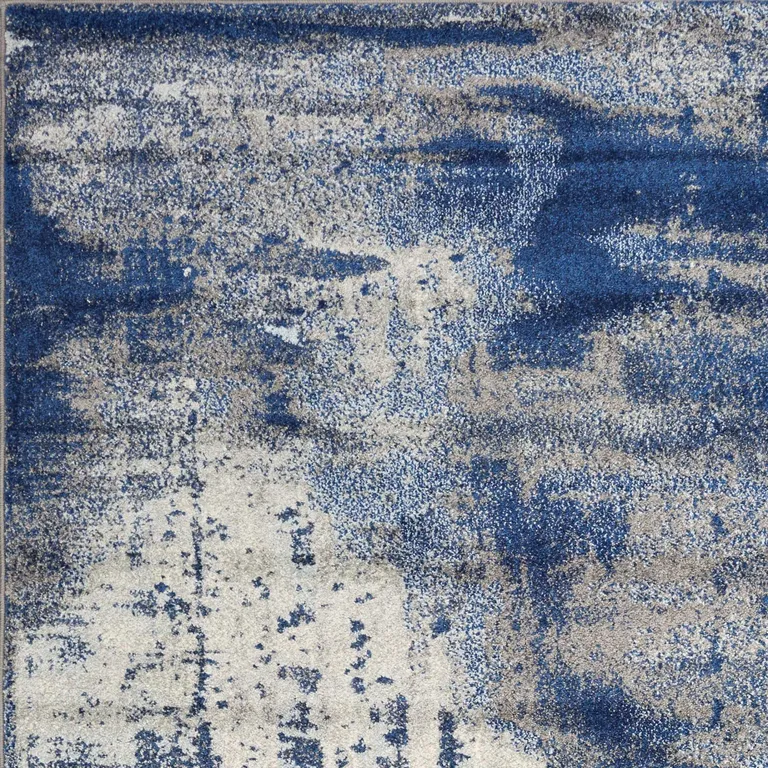 Ice Blue Abstract Splash Indoor Area Rug Photo 1