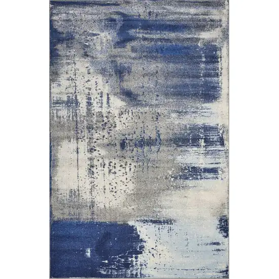 Ice Blue Abstract Splash Indoor Area Rug Photo 3