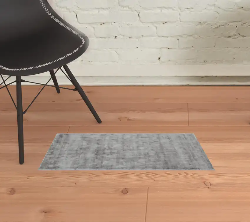 Indigo Hand Loomed Distressed Area Rug Photo 2