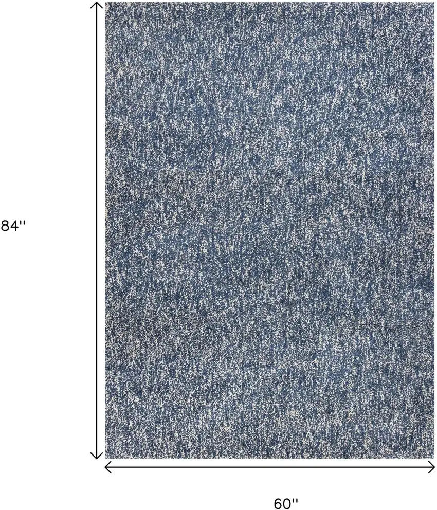Indigo And Ivory Abstract Hand Woven Area Rug Photo 3