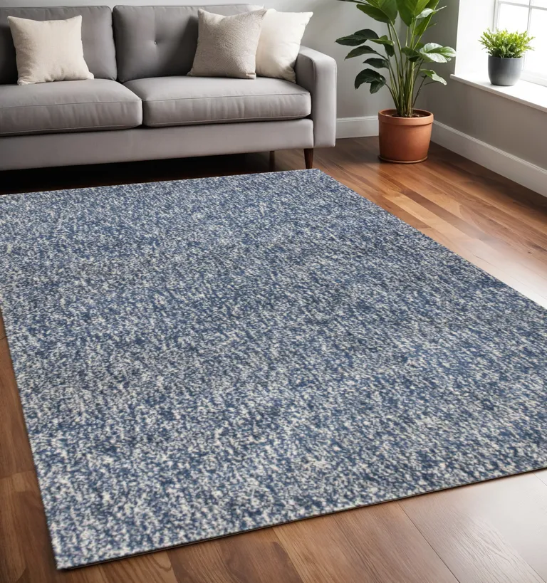 Indigo Ivory Heather Indoor Shag Rug Photo 5