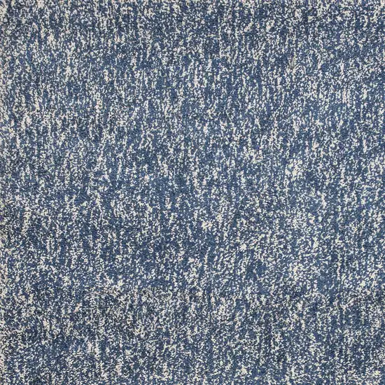 Indigo And Ivory Abstract Hand Woven Area Rug Photo 6
