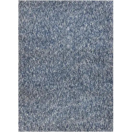 Indigo And Ivory Abstract Hand Woven Area Rug Photo 1