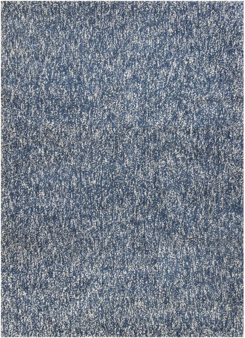 Indigo And Ivory Abstract Hand Woven Area Rug Photo 1