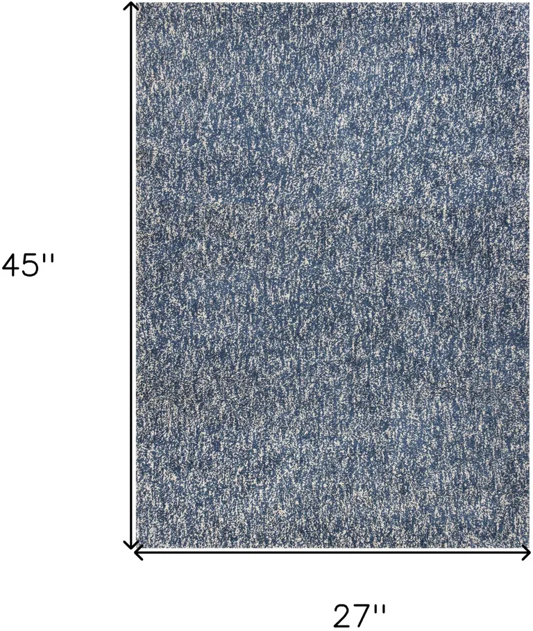 Indigo Ivory Heather Indoor Shag Rug Photo 5