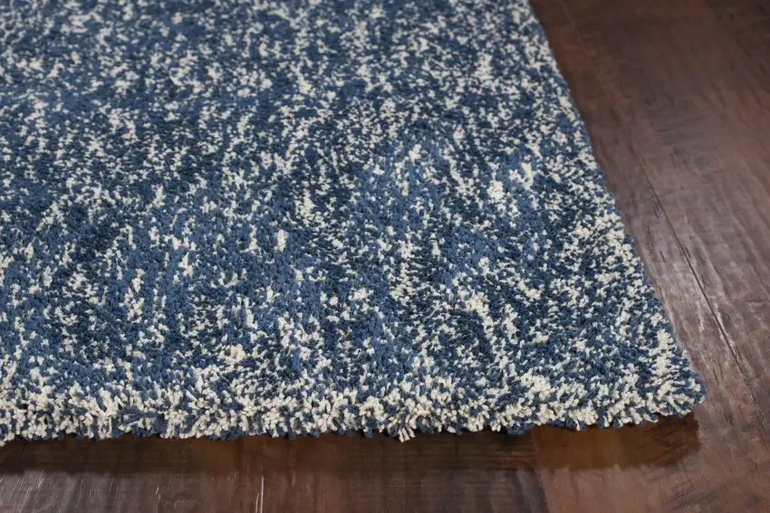 Indigo And Ivory Abstract Hand Woven Area Rug Photo 4