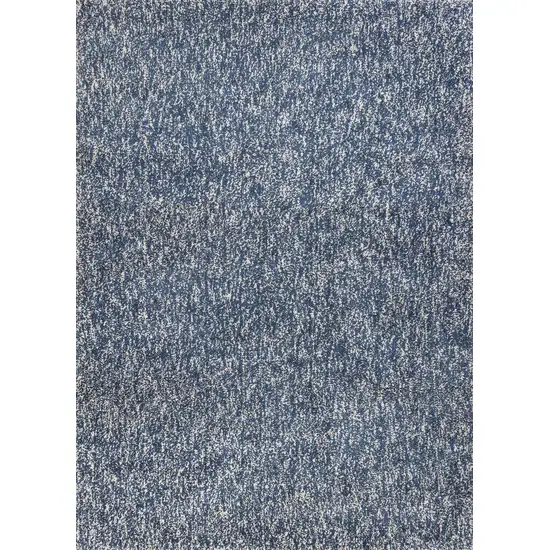 Indigo And Ivory Abstract Hand Woven Area Rug Photo 2