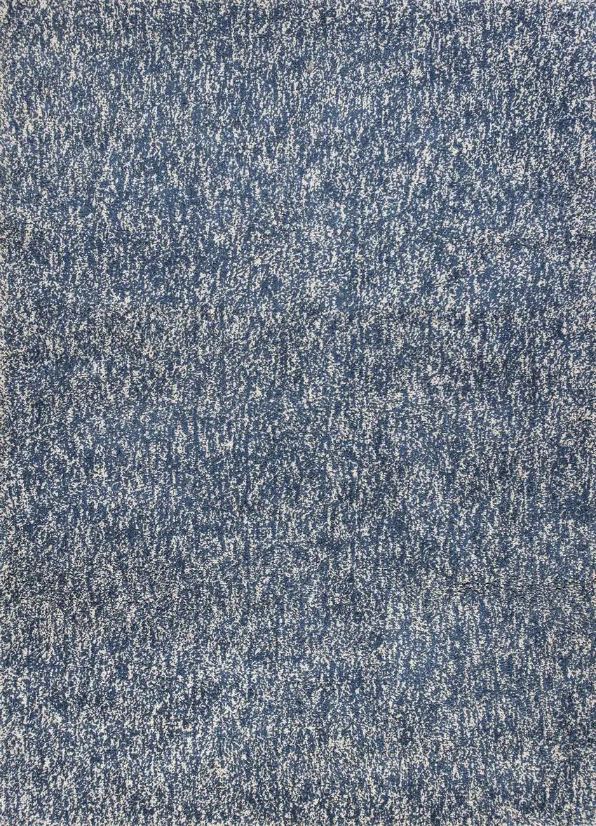 Indigo And Ivory Abstract Hand Woven Area Rug Photo 2