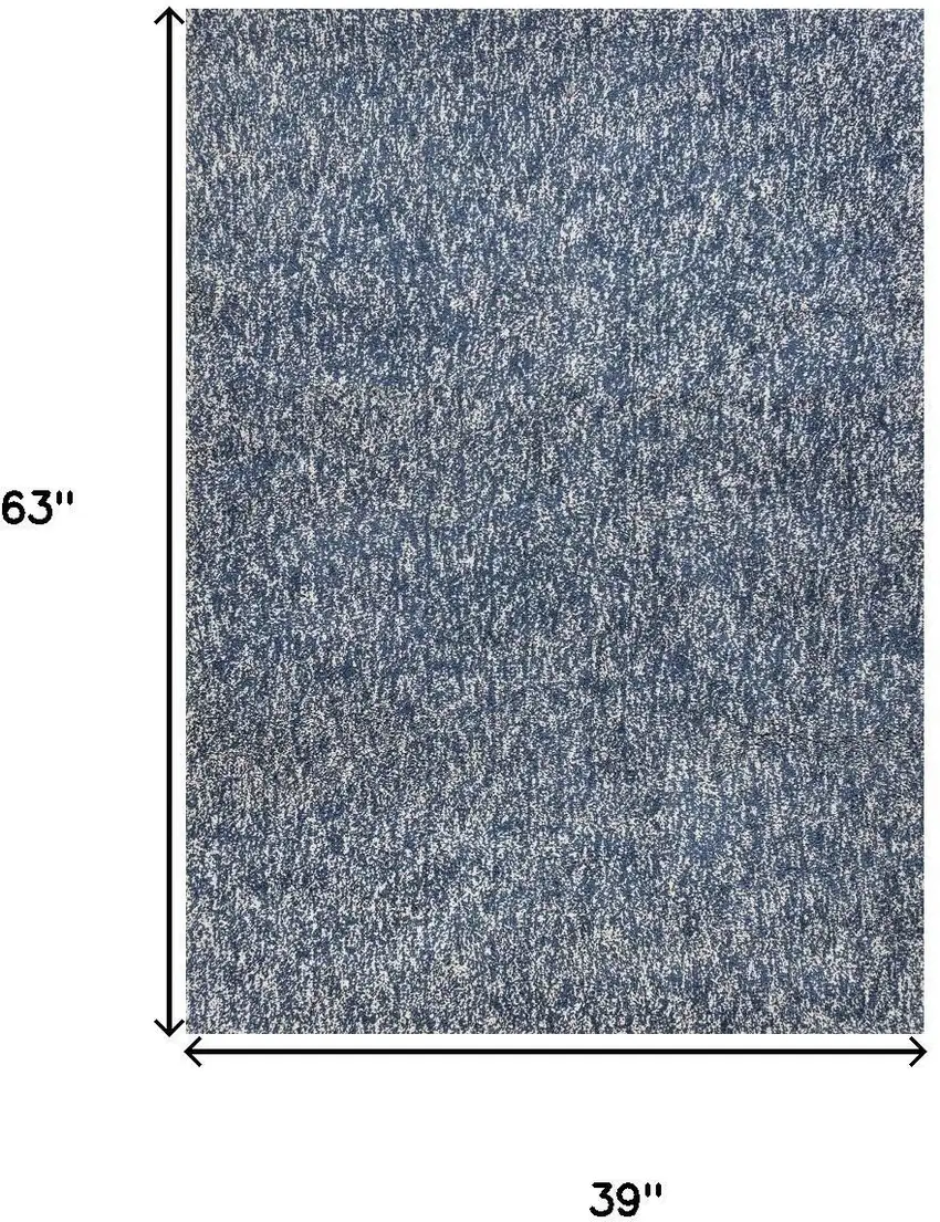 Indigo And Ivory Abstract Hand Woven Area Rug Photo 3