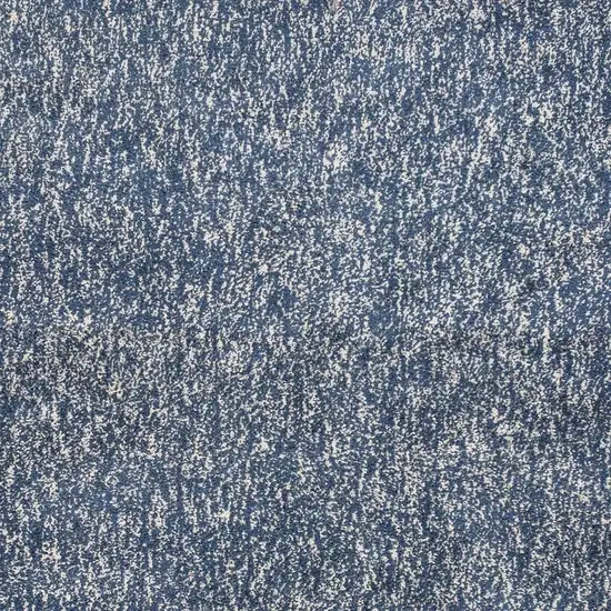 Indigo And Ivory Abstract Shag Hand Woven Area Rug Photo 5