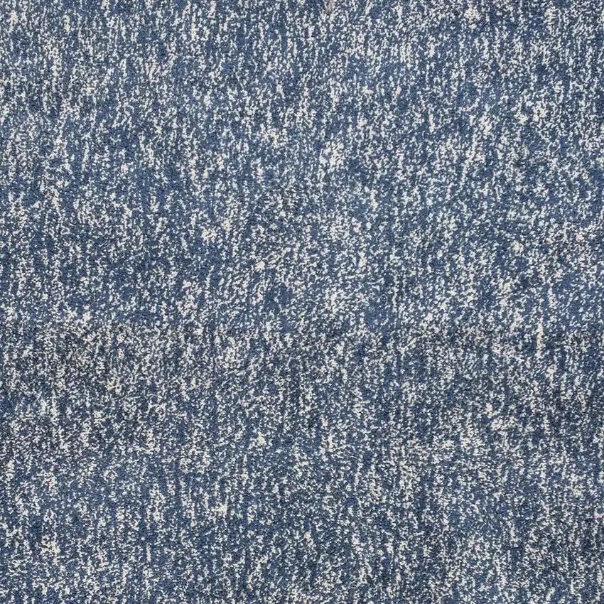 Indigo And Ivory Abstract Shag Hand Woven Area Rug Photo 5