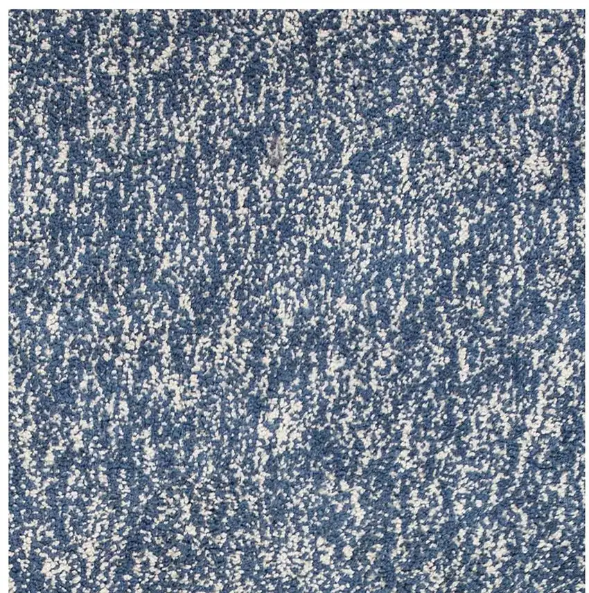 8' Indigo Or Ivory Heather Plain Runner Rug Photo 3