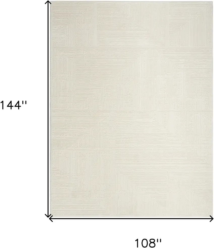 Ivory Abstract Area Rug Photo 3
