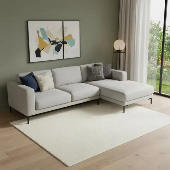 Ivory Abstract Area Rug Photo 1