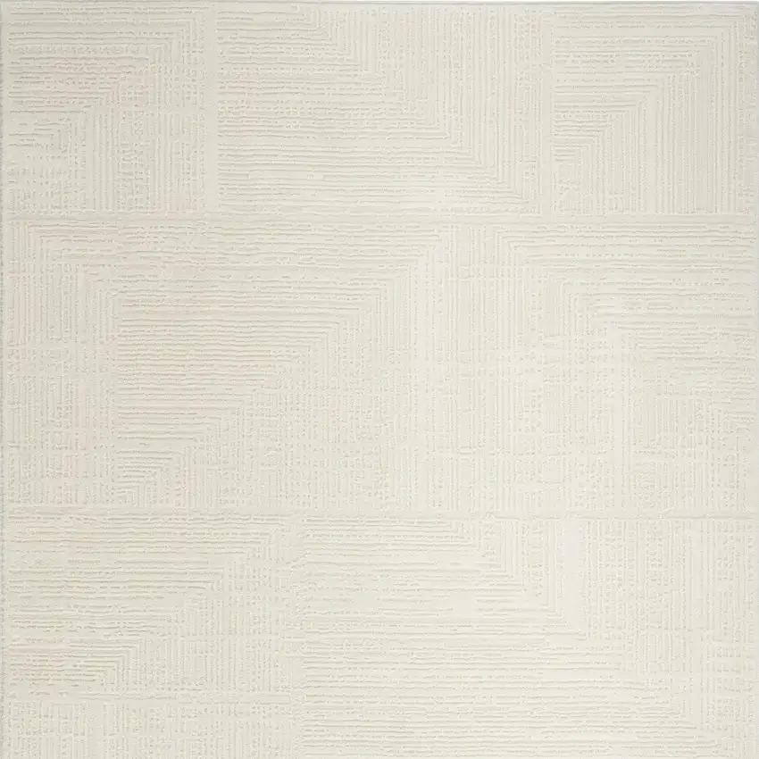 Ivory Abstract Area Rug Photo 8
