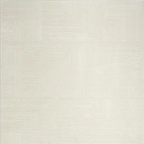 Ivory Abstract Area Rug Photo 4