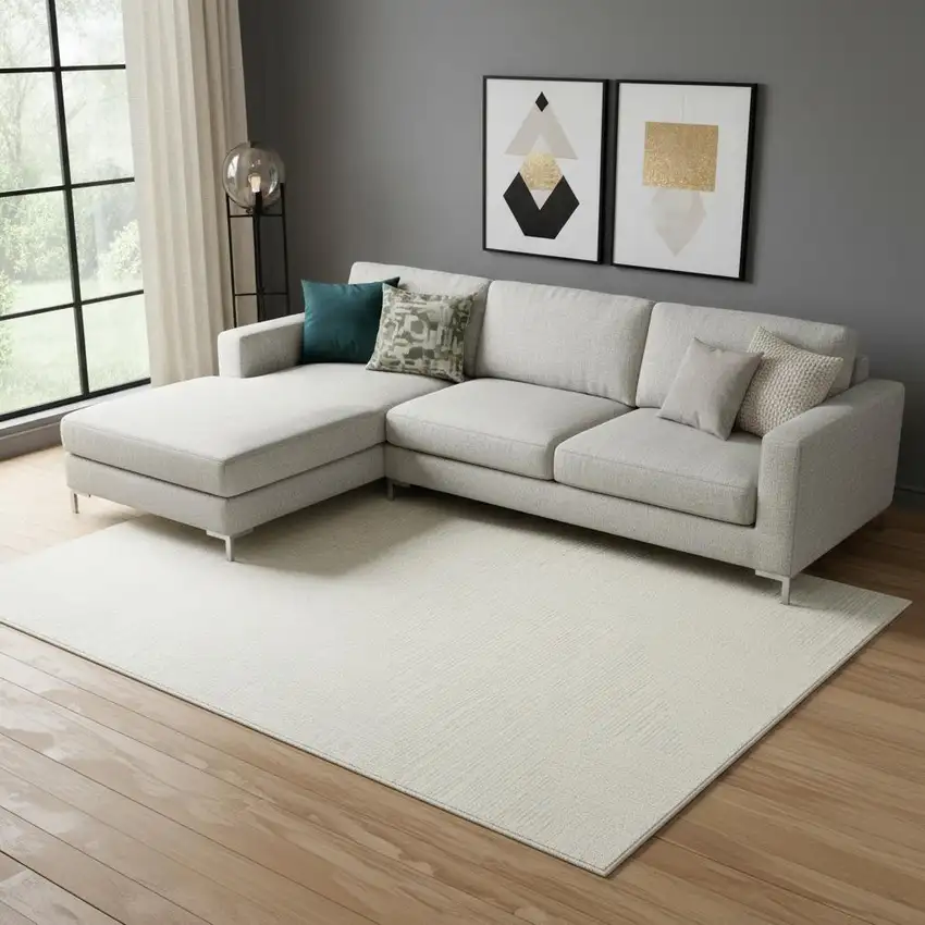 Ivory Abstract Area Rug Photo 1